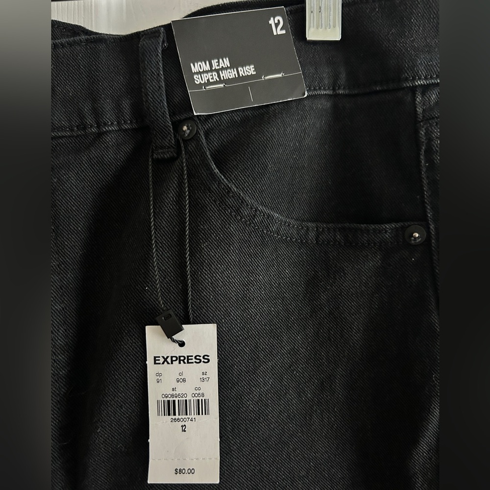 Express Black Mom Jean Super High Rise Denim